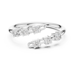 Gold Open Band Multi Stone Setting Round Lab Grown Diamond Lumix Ring