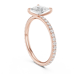Gold 1 5Ct Pave Solitaire Three Prong Trillion Lab Grown Diamond Ixel Ring