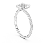 Gold 1 5Ct Pave Solitaire Three Prong Trillion Lab Grown Diamond Ixel Ring