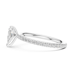 Gold 1 5Ct Pave Solitaire Three Prong Trillion Lab Grown Diamond Ixel Ring
