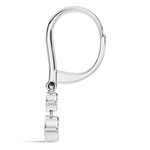Clean design white gold hoop lab grown diamond earrings with two round accents