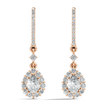 Gold 2Ct Halo Drop Pear Lab Grown Diamond Celeste Earring
