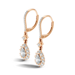 Gold 2Ct Halo Drop Pear Lab Grown Diamond Celeste Earring