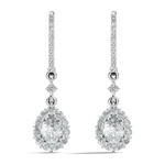 Gold 2Ct Halo Drop Pear Lab Grown Diamond Celeste Earring