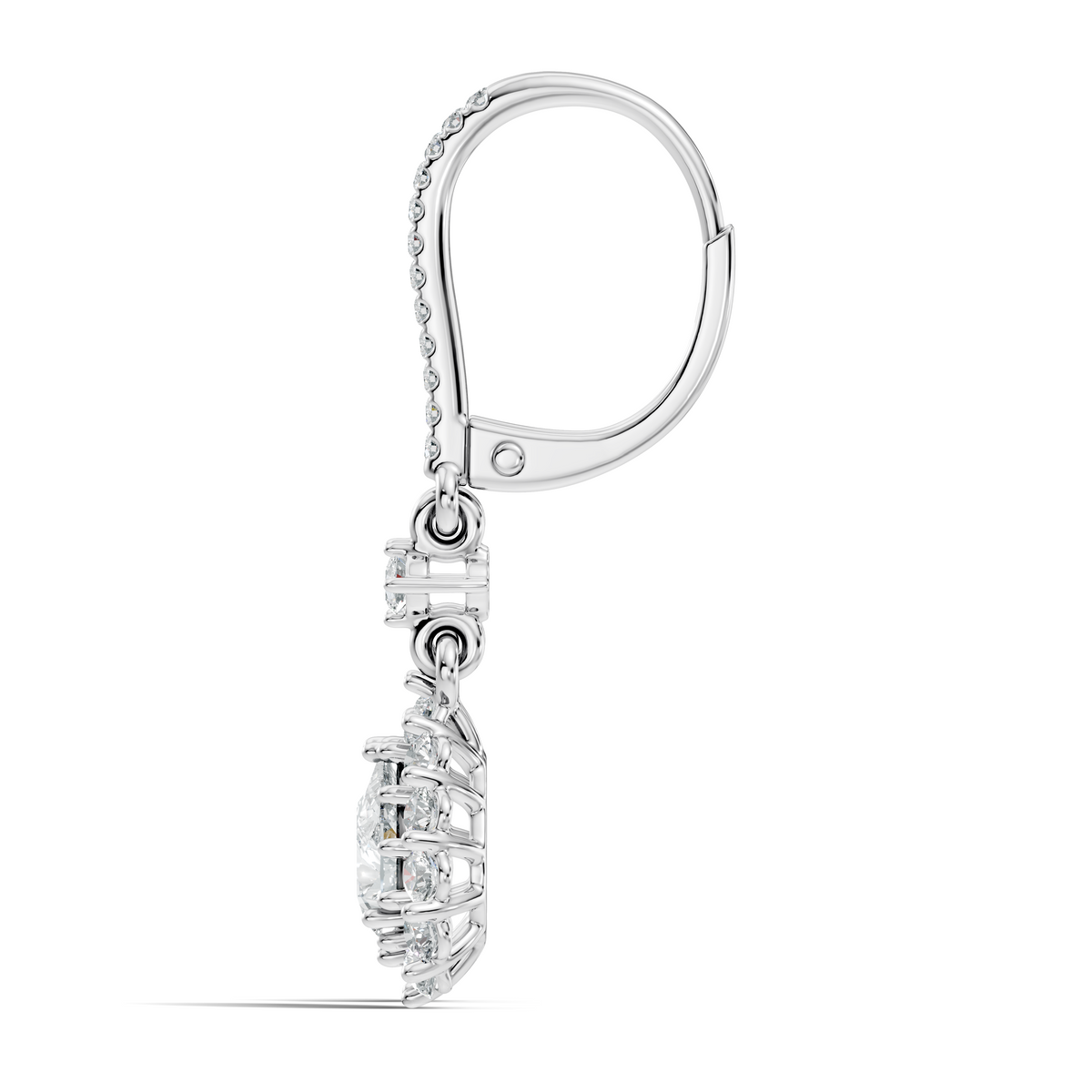 Gold 2Ct Halo Drop Pear Lab Grown Diamond Celeste Earring