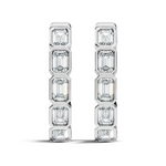 Gold Emerald Bezel Drop Lab Grown Diamond Vylar Earring