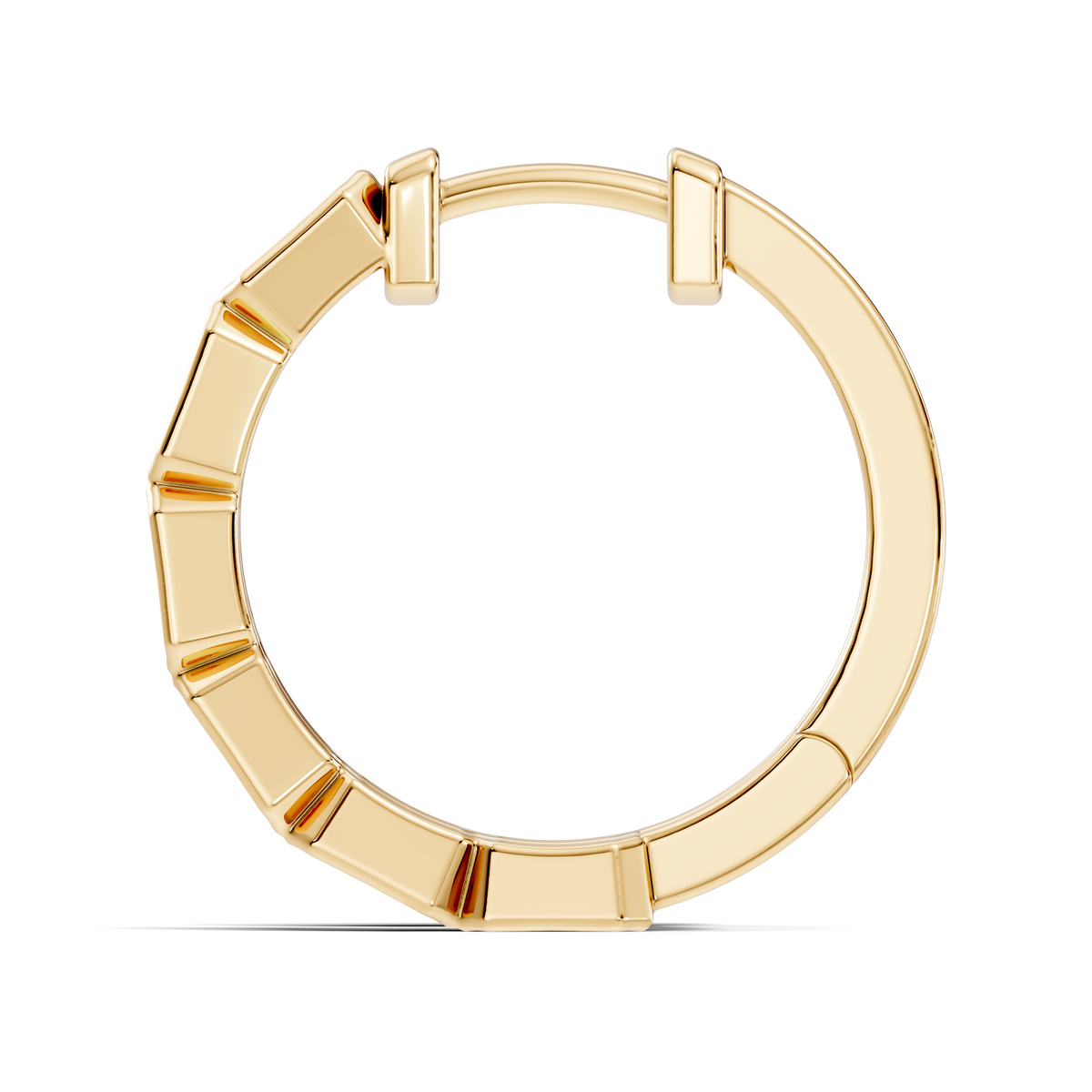 Gold Emerald Bezel Drop Lab Grown Diamond Vylar Earring