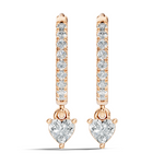 Gold 1Ct Heart Bezel Drop Lab Grown Diamond Xovra Earring