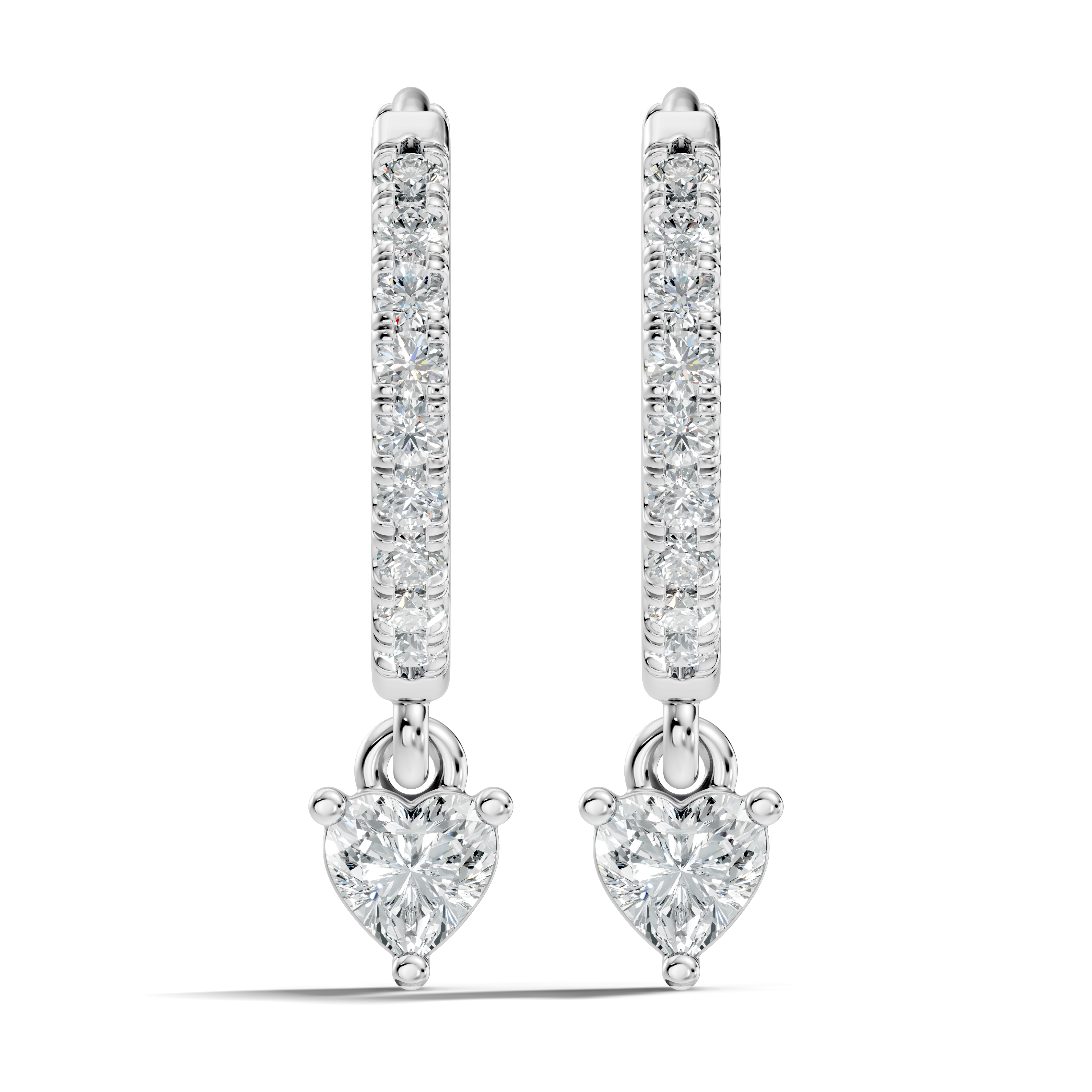 Gold 1Ct Heart Bezel Drop Lab Grown Diamond Xovra Earring