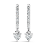 Gold 1Ct Heart Bezel Drop Lab Grown Diamond Xovra Earring