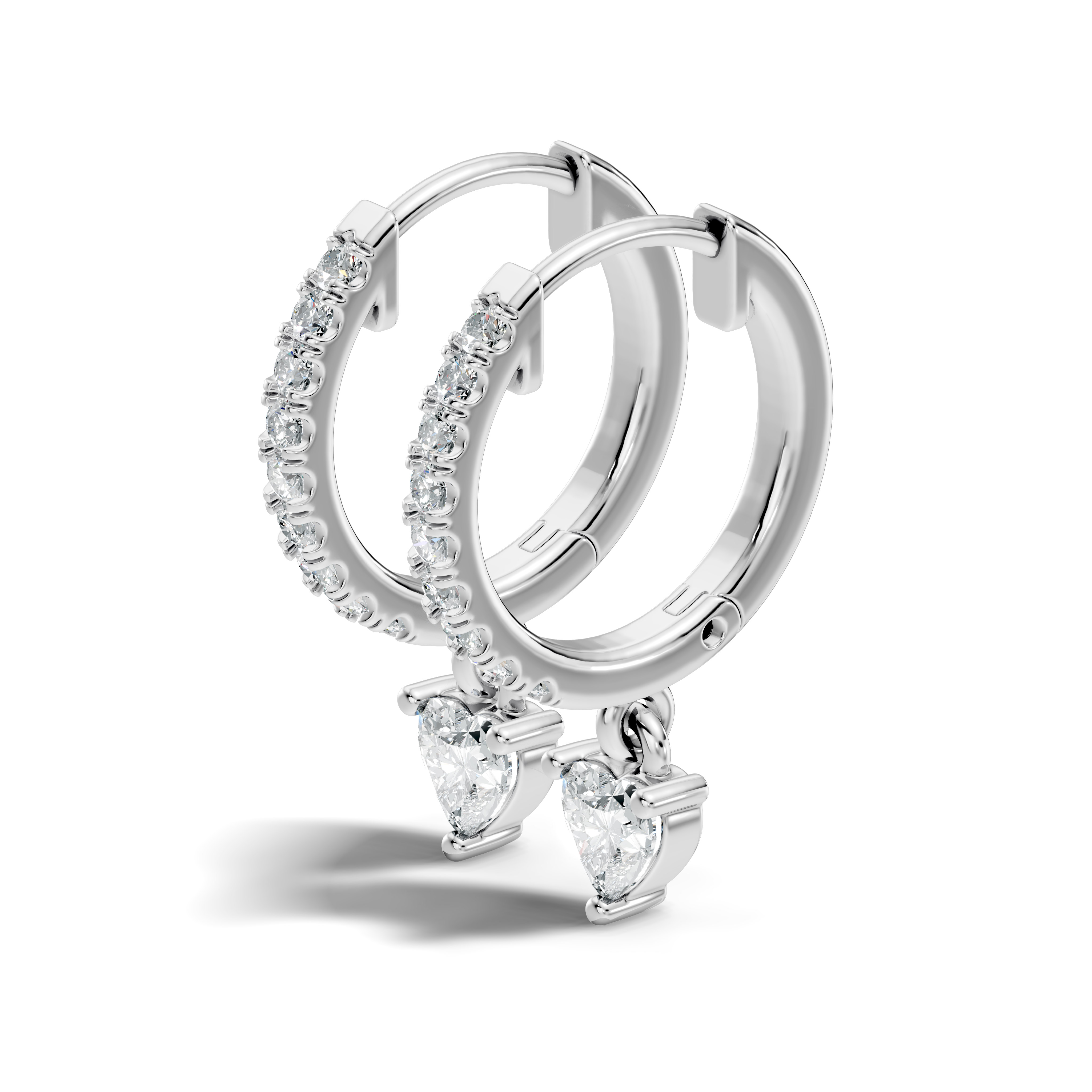 Gold 1Ct Heart Bezel Drop Lab Grown Diamond Xovra Earring
