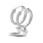Gold 1Ct Heart Bezel Drop Lab Grown Diamond Xovra Earring