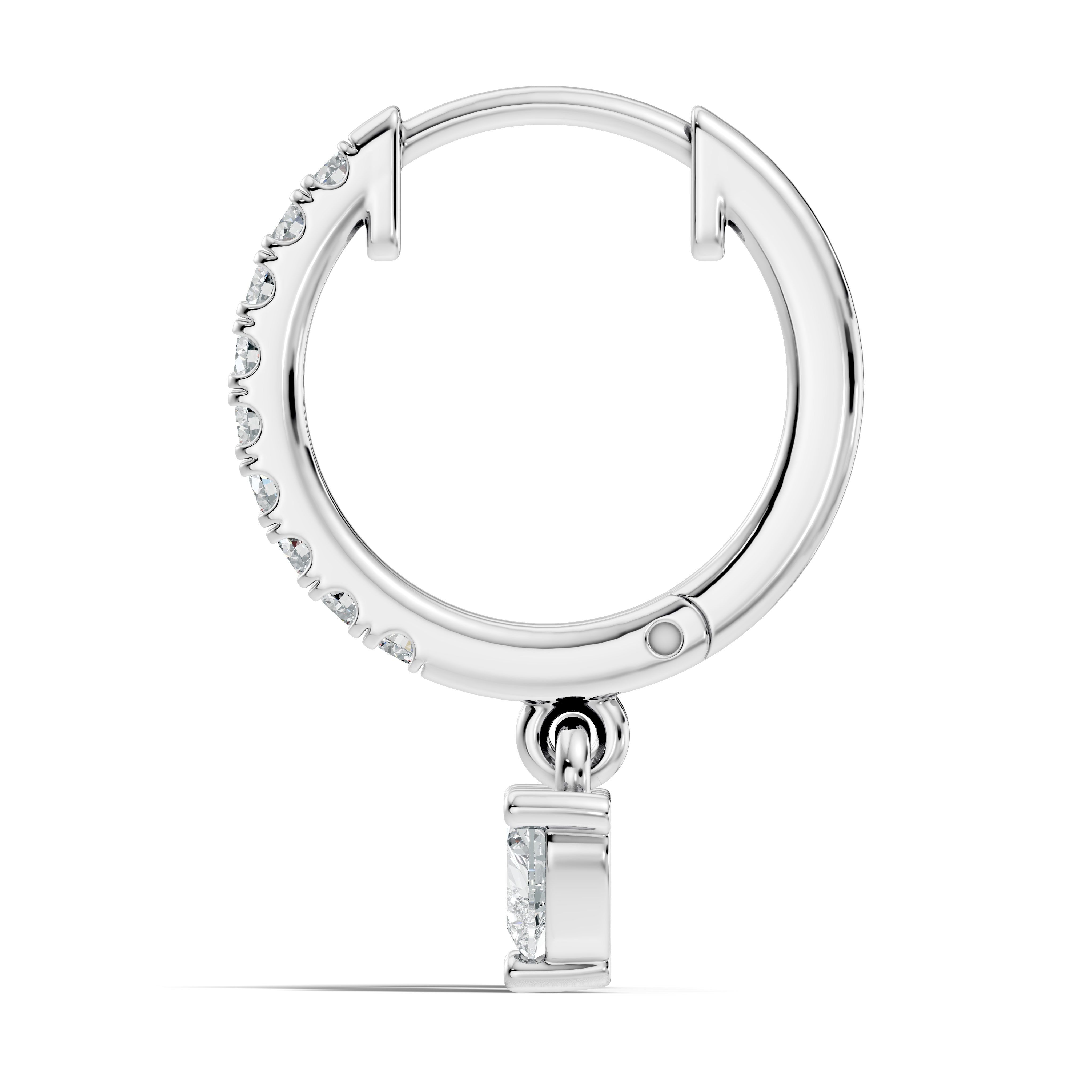 Gold 1Ct Heart Bezel Drop Lab Grown Diamond Xovra Earring