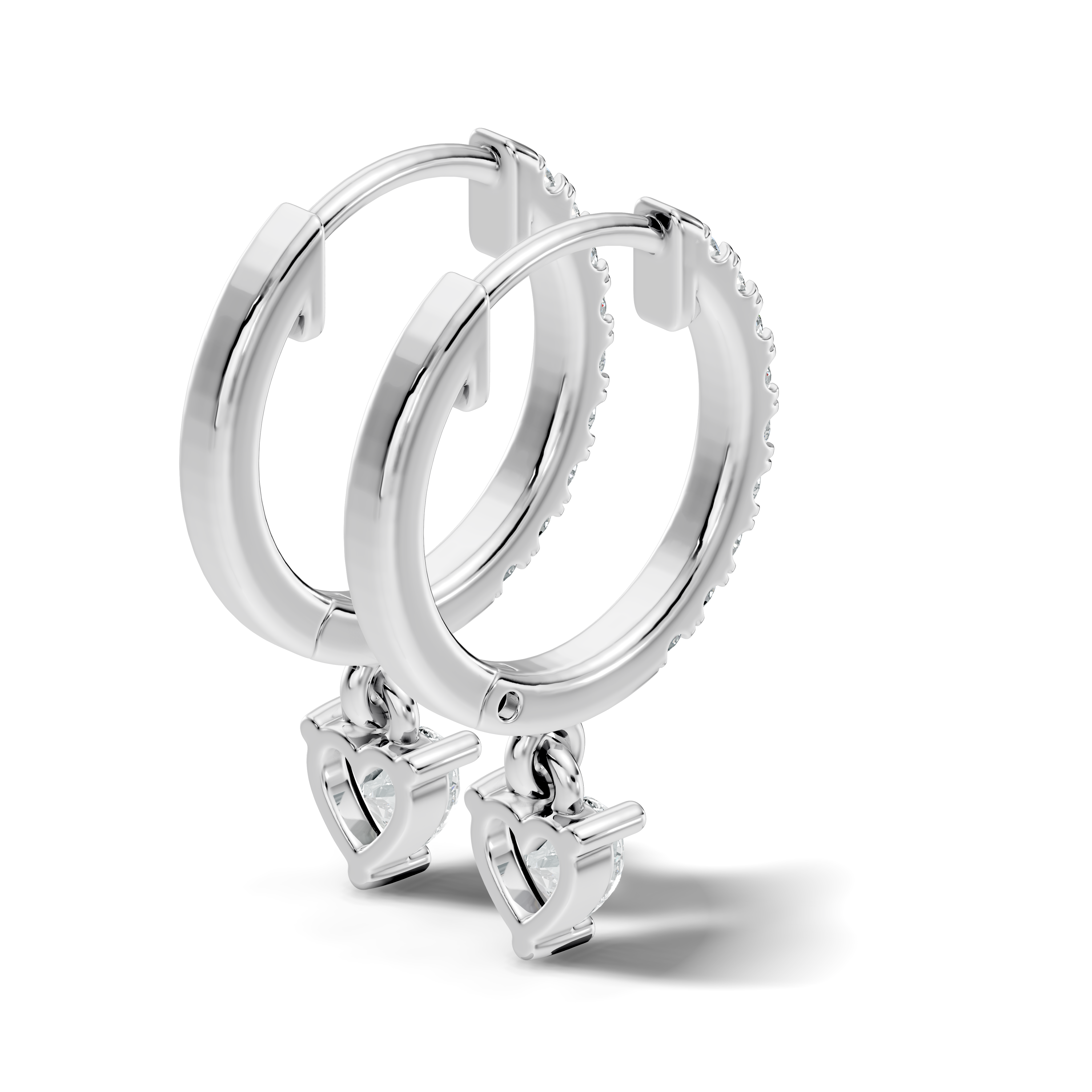 Gold 1Ct Heart Bezel Drop Lab Grown Diamond Xovra Earring