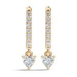 Gold 1Ct Heart Bezel Drop Lab Grown Diamond Xovra Earring
