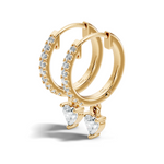 Gold 1Ct Heart Bezel Drop Lab Grown Diamond Xovra Earring