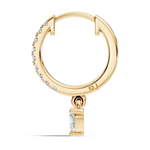 Gold 1Ct Heart Bezel Drop Lab Grown Diamond Xovra Earring