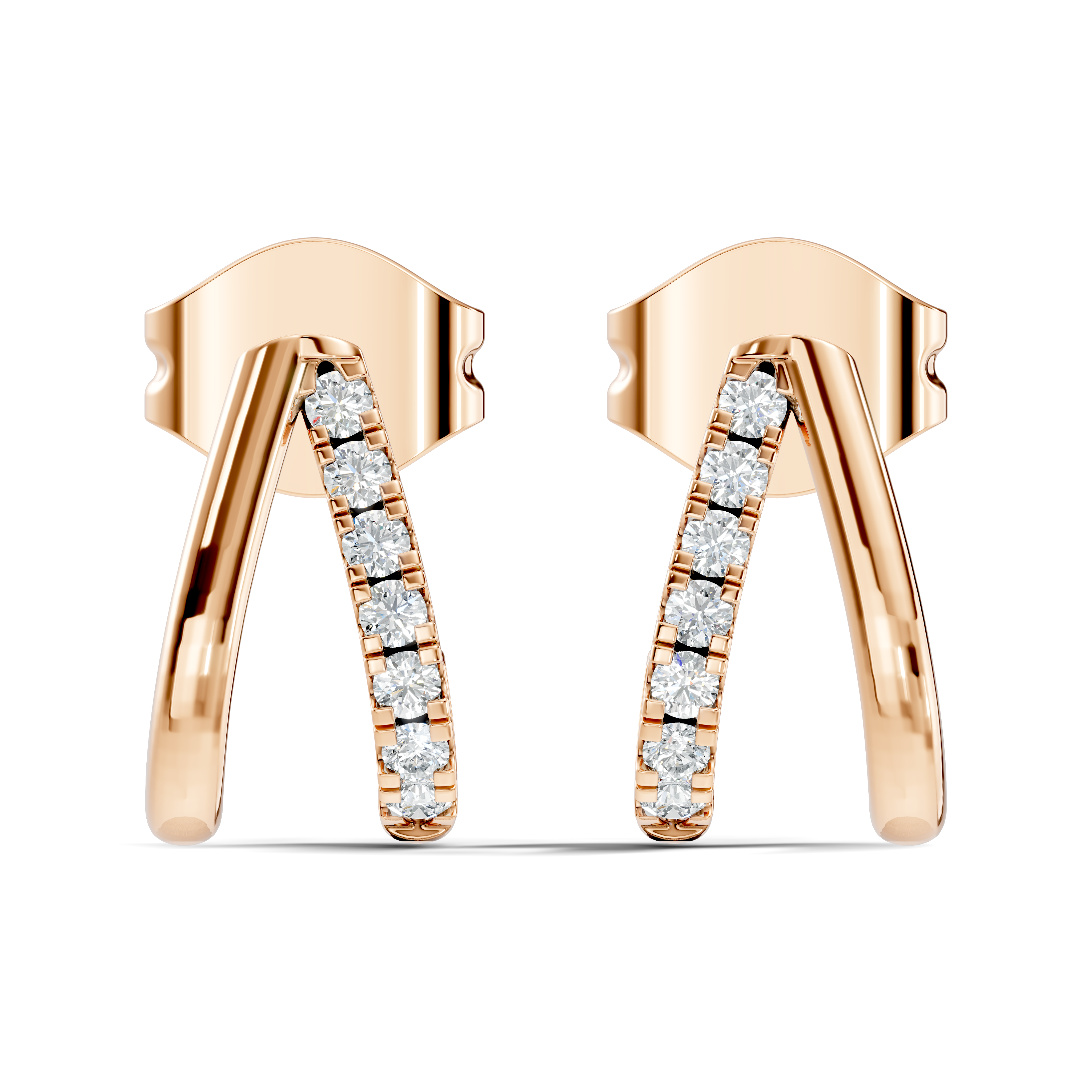 Gold Round Pave Huggie Lab Grown Diamond Zyrix Earring