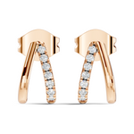 Gold Round Pave Huggie Lab Grown Diamond Zyrix Earring