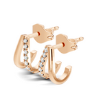 Gold Round Pave Huggie Lab Grown Diamond Zyrix Earring
