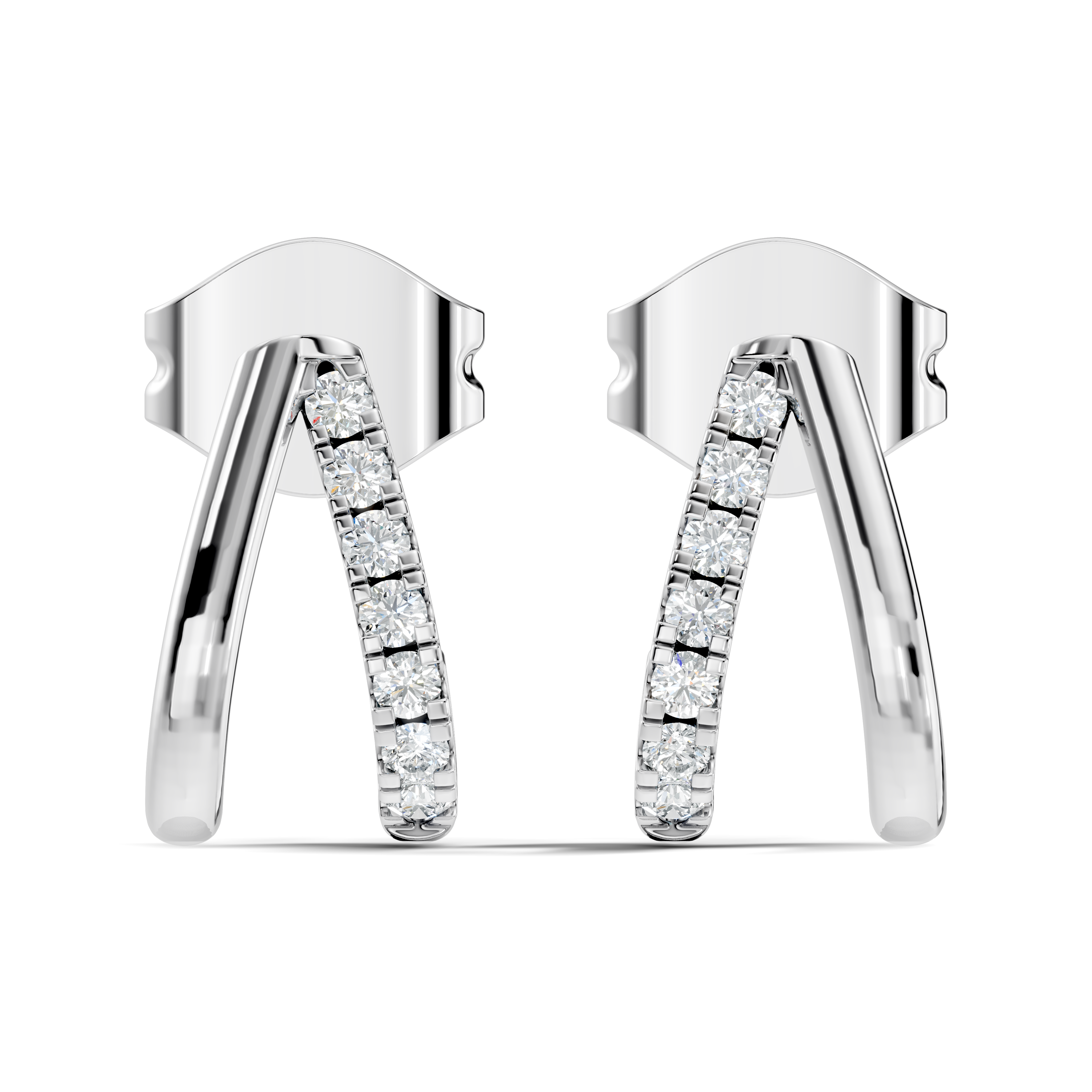 Gold Round Pave Huggie Lab Grown Diamond Zyrix Earring