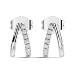 Gold Round Pave Huggie Lab Grown Diamond Zyrix Earring