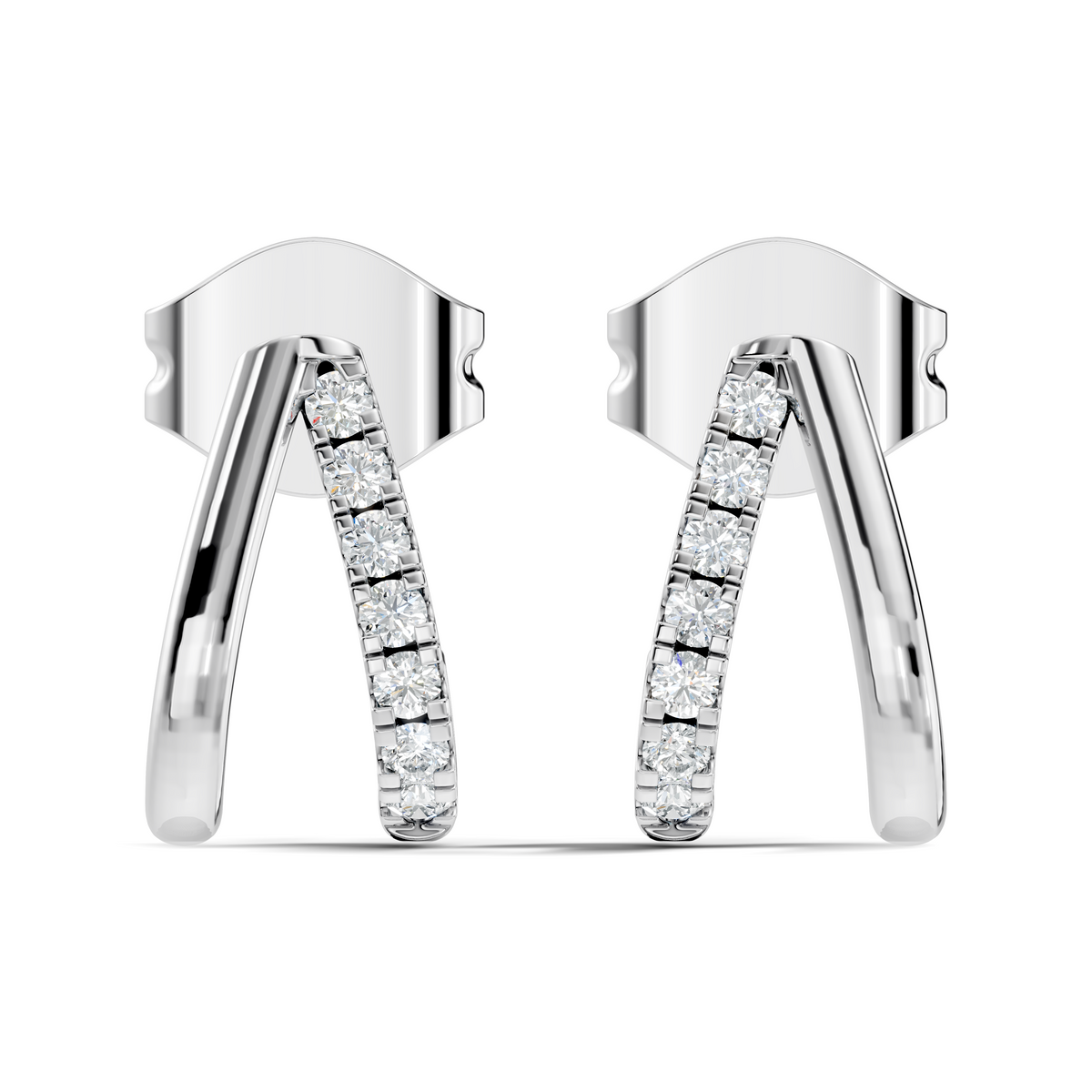 Gold Round Pave Huggie Lab Grown Diamond Zyrix Earring