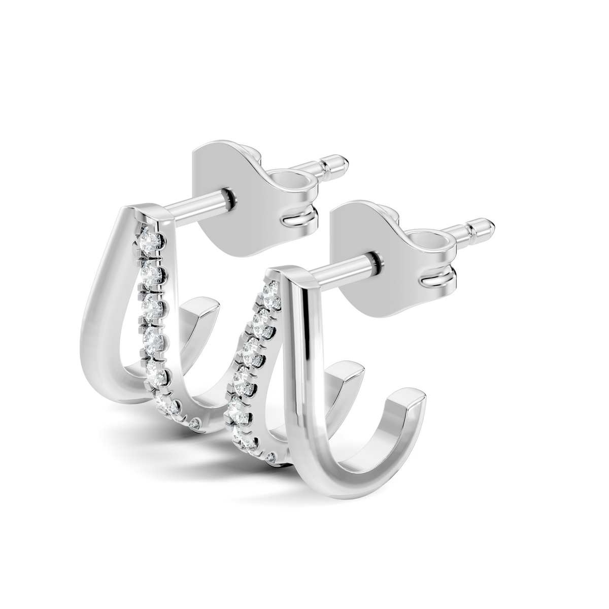 Gold Round Pave Huggie Lab Grown Diamond Zyrix Earring