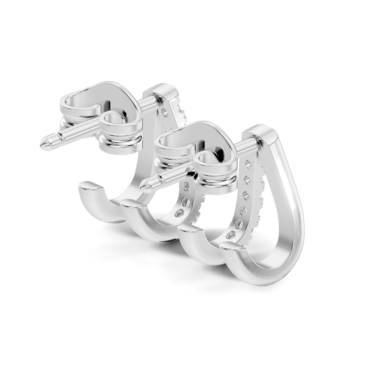 Gold Round Pave Huggie Lab Grown Diamond Zyrix Earring