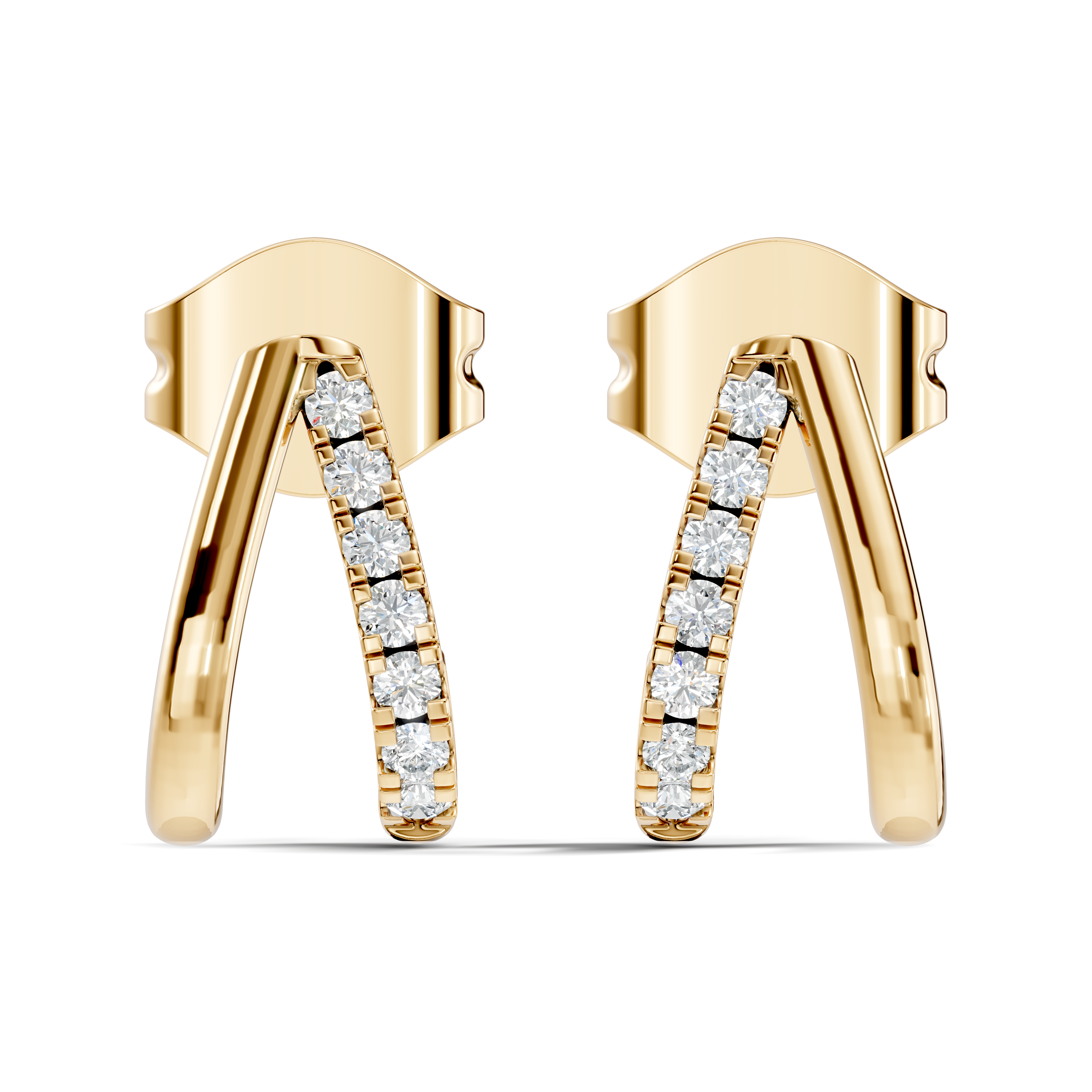 Gold Round Pave Huggie Lab Grown Diamond Zyrix Earring