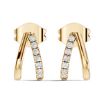 Gold Round Pave Huggie Lab Grown Diamond Zyrix Earring