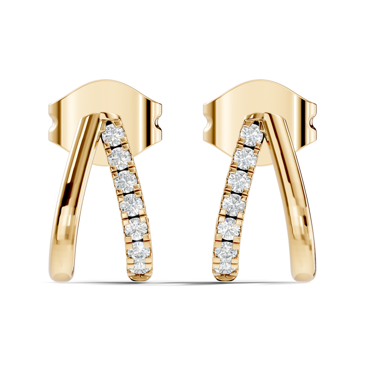 Gold Round Pave Huggie Lab Grown Diamond Zyrix Earring