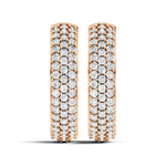 Gold Round Pave Hoop Lab Grown Diamond Belor Earring