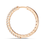 Gold Round Pave Hoop Lab Grown Diamond Belor Earring
