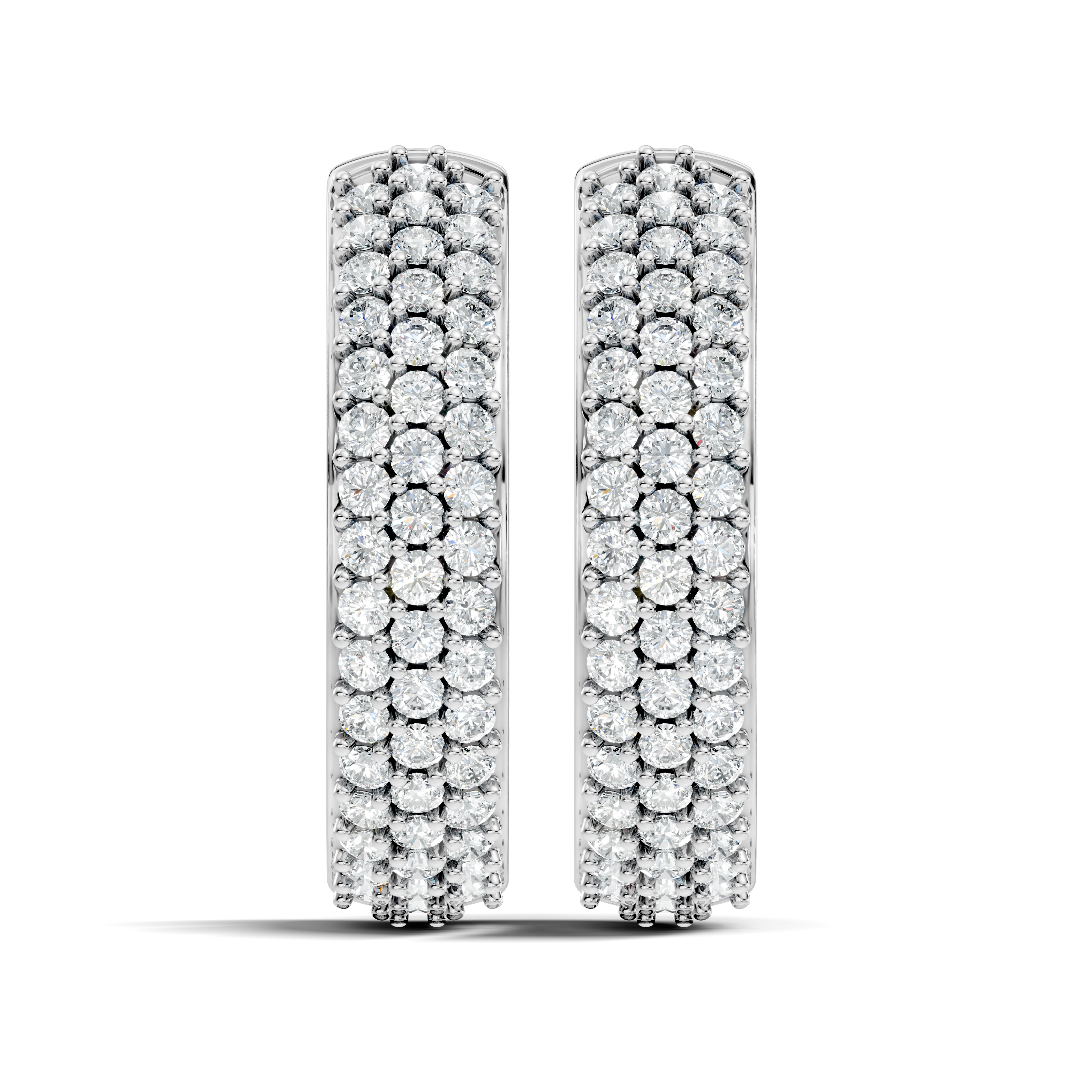 Gold Round Pave Hoop Lab Grown Diamond Belor Earring