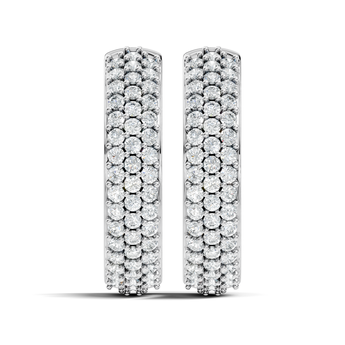 Gold Round Pave Hoop Lab Grown Diamond Belor Earring