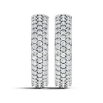 Gold Round Pave Hoop Lab Grown Diamond Belor Earring