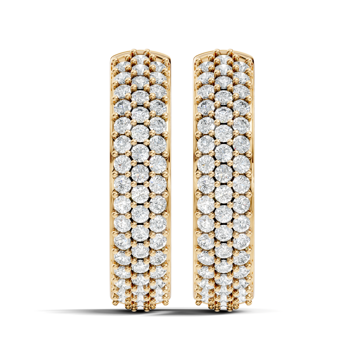 Gold Round Pave Hoop Lab Grown Diamond Belor Earring