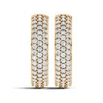 Gold Round Pave Hoop Lab Grown Diamond Belor Earring