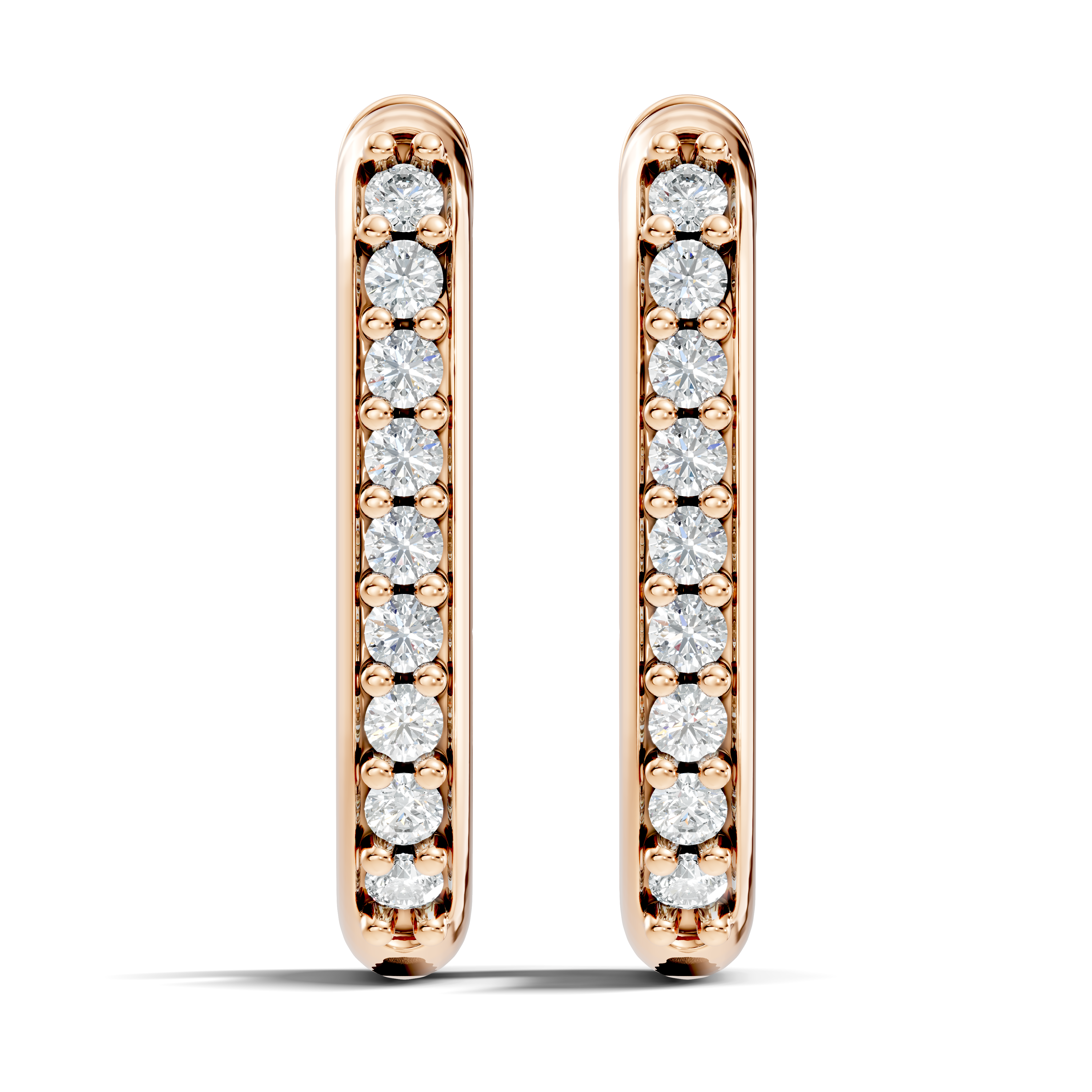 Gold Round Pave Hoop Lab Grown Diamond Cyren Earring