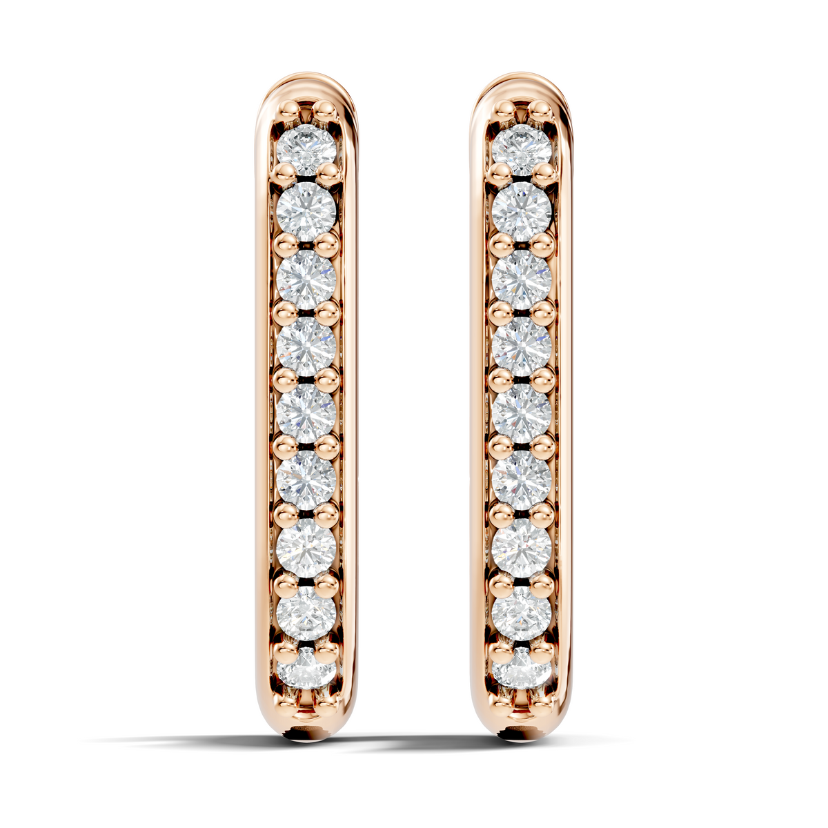 Gold Round Pave Hoop Lab Grown Diamond Cyren Earring