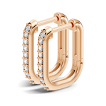 Gold Round Pave Hoop Lab Grown Diamond Cyren Earring