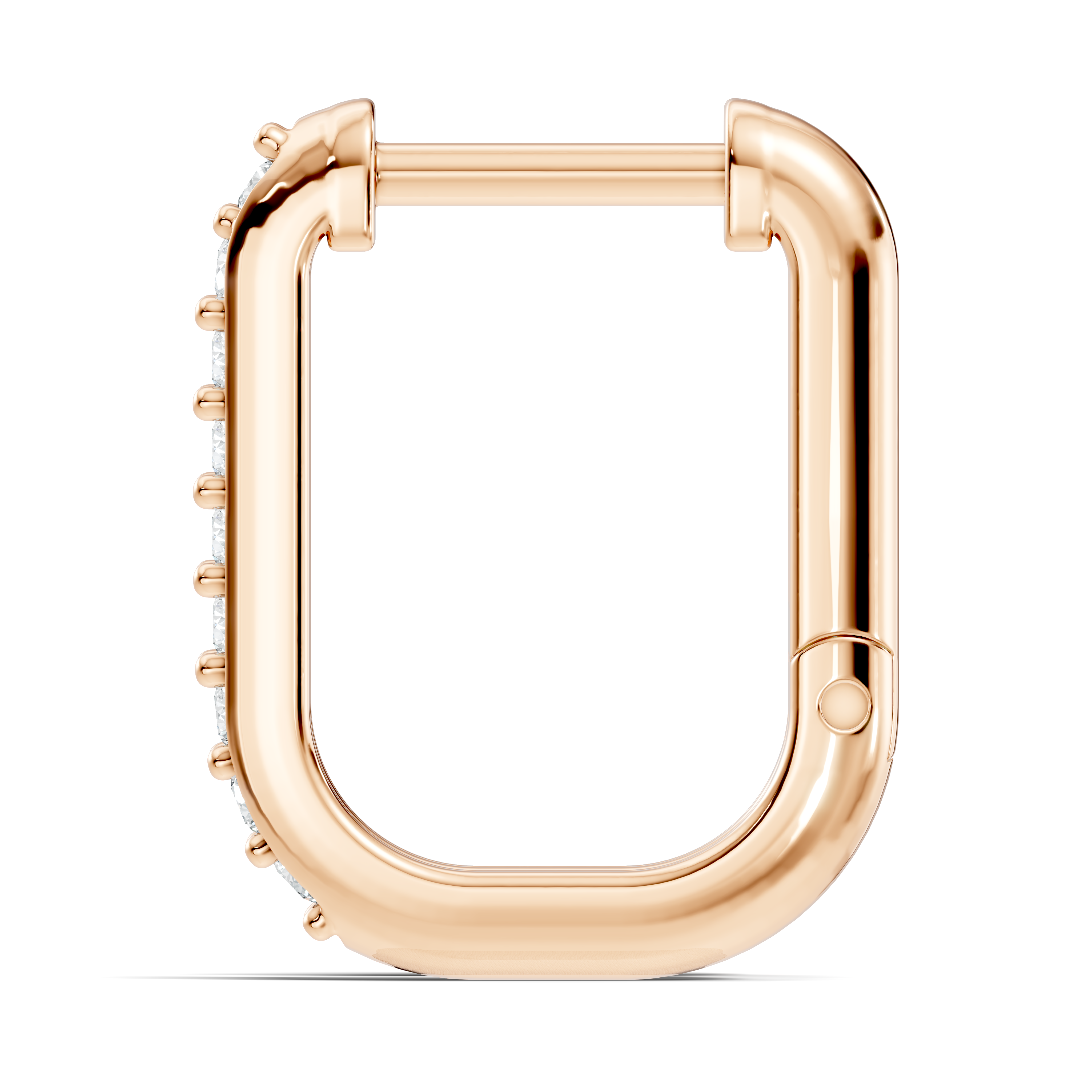 Gold Round Pave Hoop Lab Grown Diamond Cyren Earring