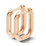 Gold Round Pave Hoop Lab Grown Diamond Cyren Earring