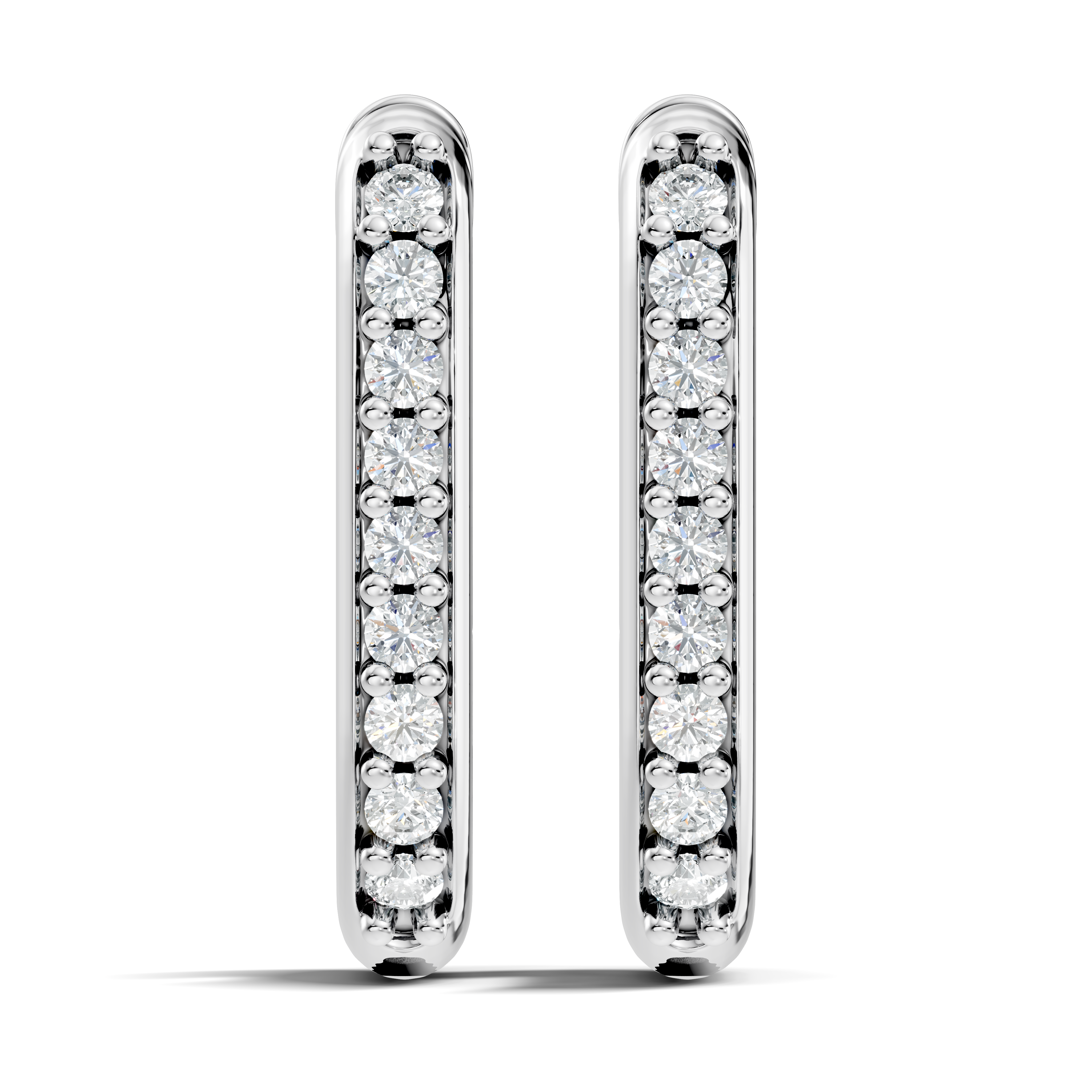 Gold Round Pave Hoop Lab Grown Diamond Cyren Earring