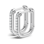 Gold Round Pave Hoop Lab Grown Diamond Cyren Earring