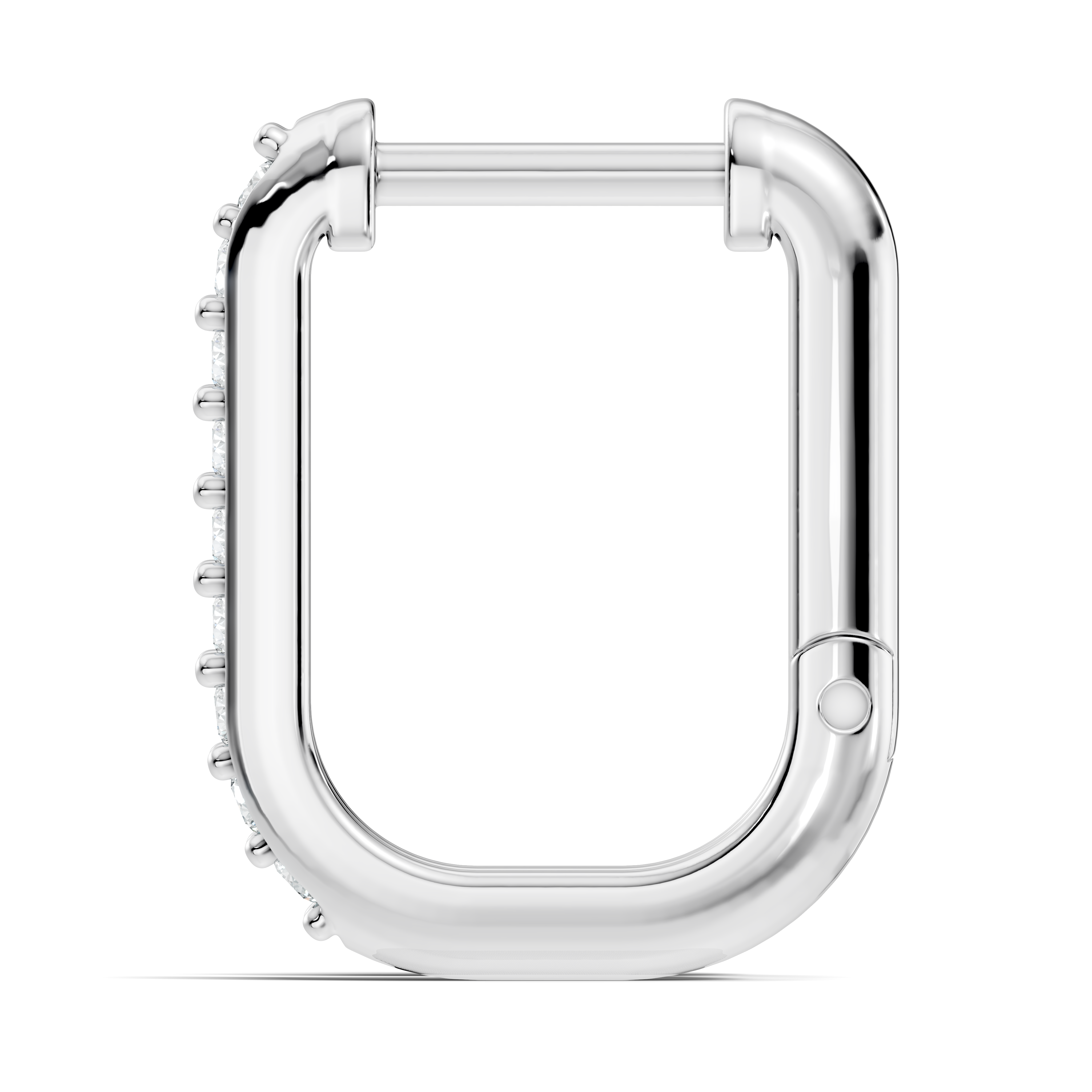 Gold Round Pave Hoop Lab Grown Diamond Cyren Earring
