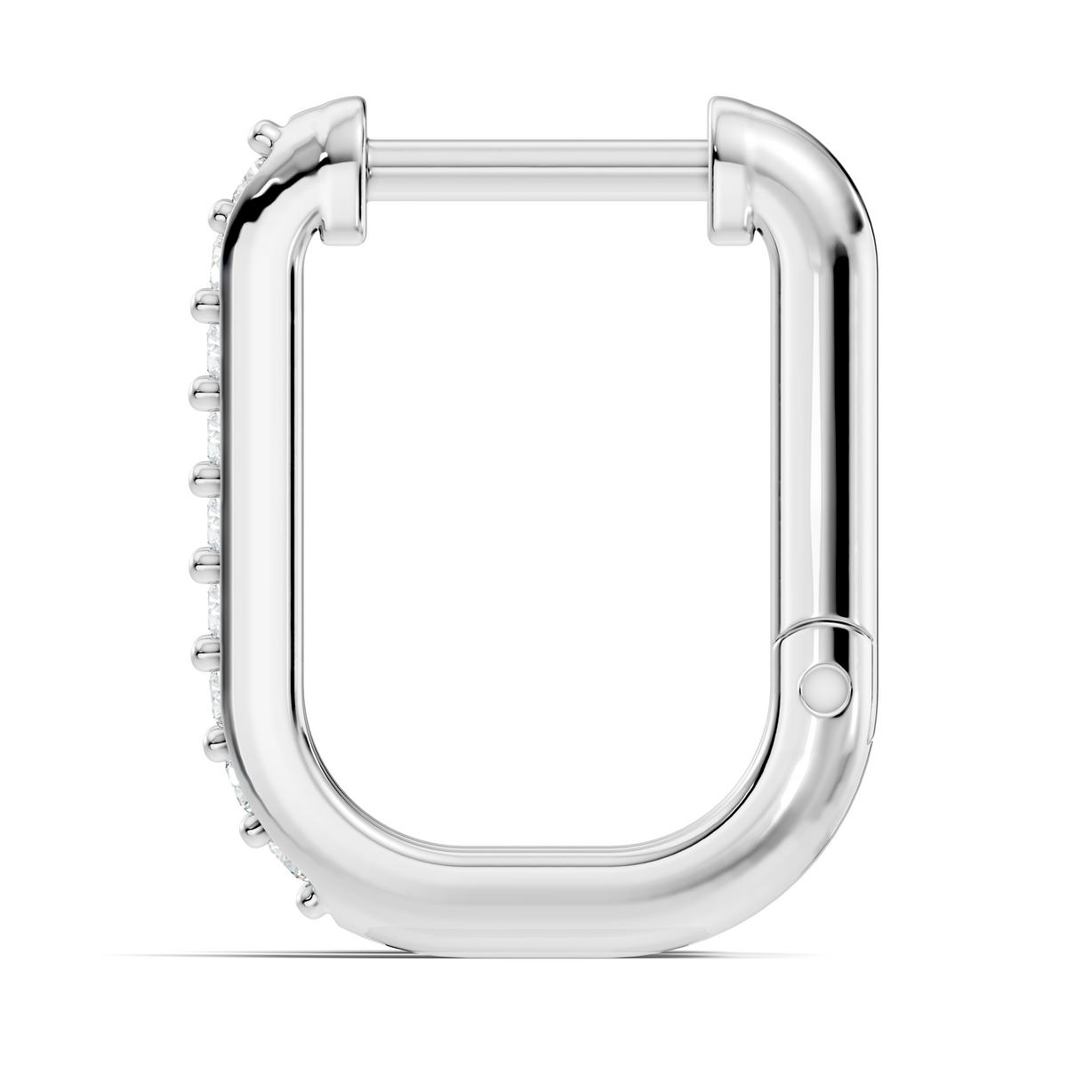 Gold Round Pave Hoop Lab Grown Diamond Cyren Earring