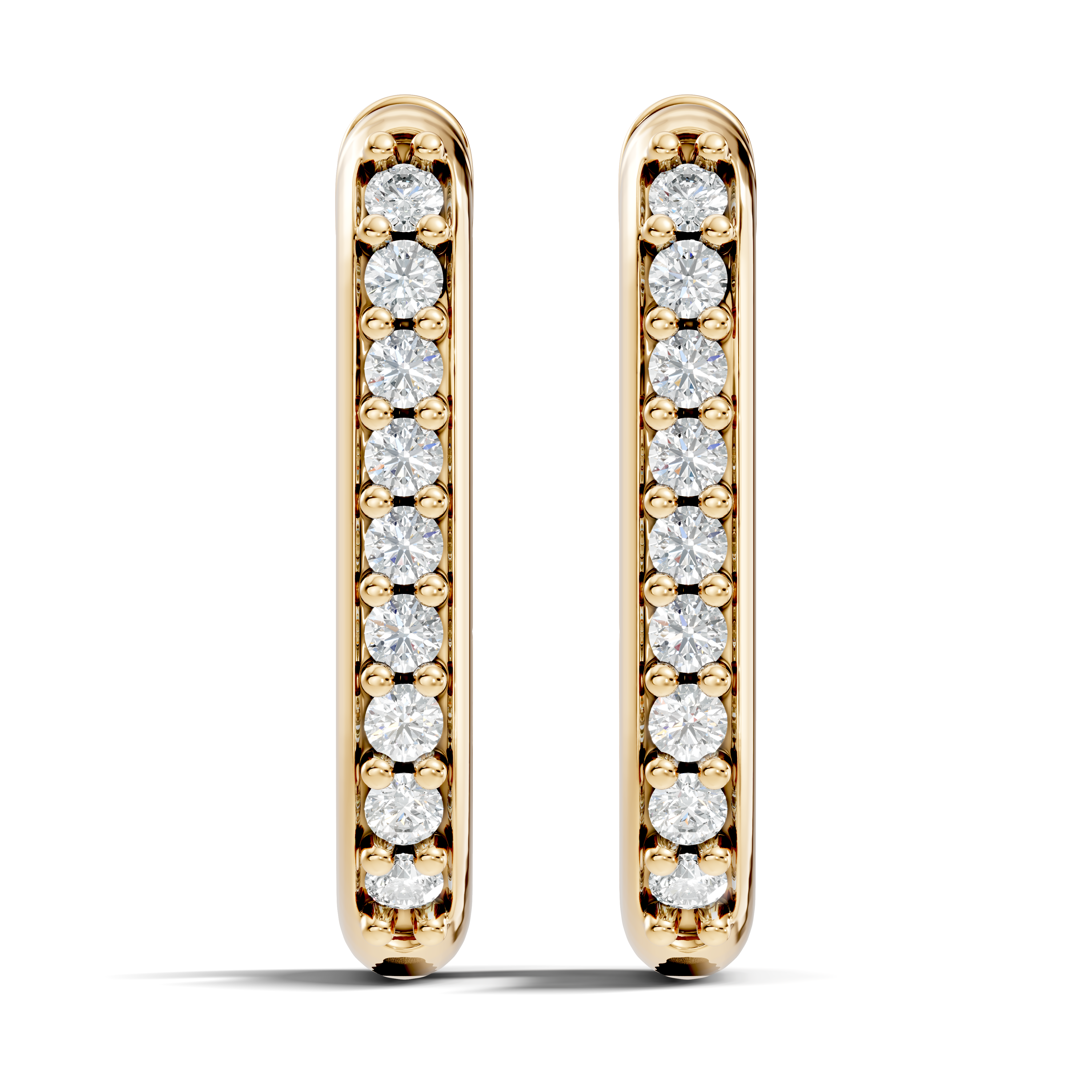 Gold Round Pave Hoop Lab Grown Diamond Cyren Earring