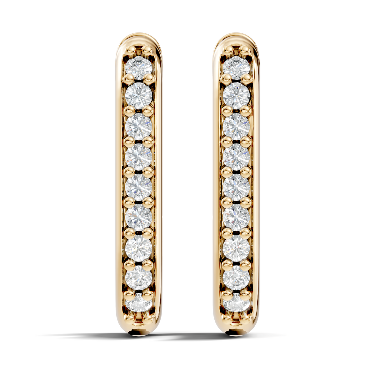 Gold Round Pave Hoop Lab Grown Diamond Cyren Earring